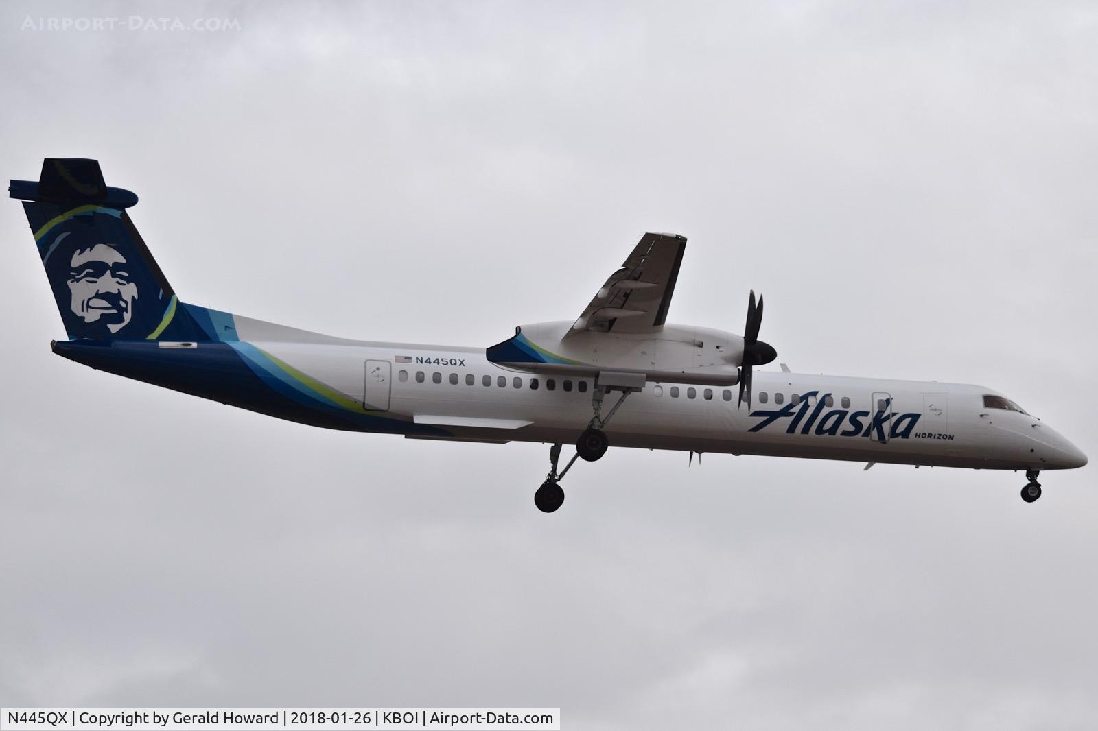 N445QX, 2011 Bombardier DHC-8-402 Dash 8 C/N 4358, Landing RWY 10L sporting a new paint job.
