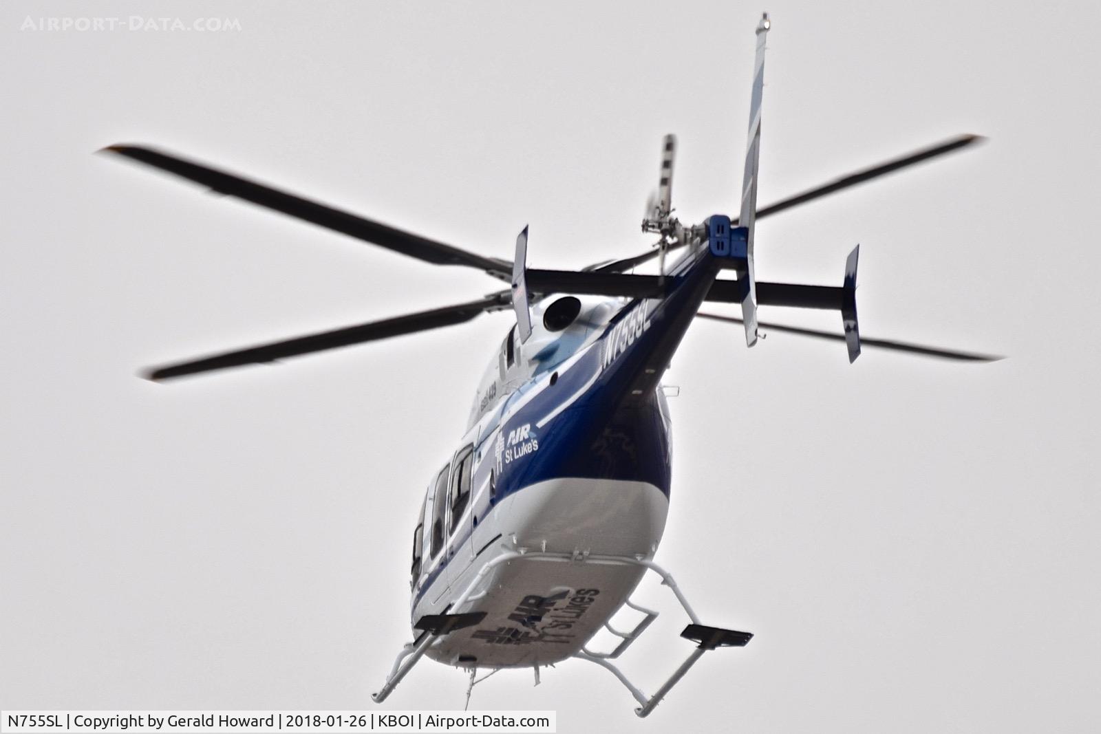 N755SL, 2016 Bell 429 GlobalRanger C/N 57307, Departing BOI.