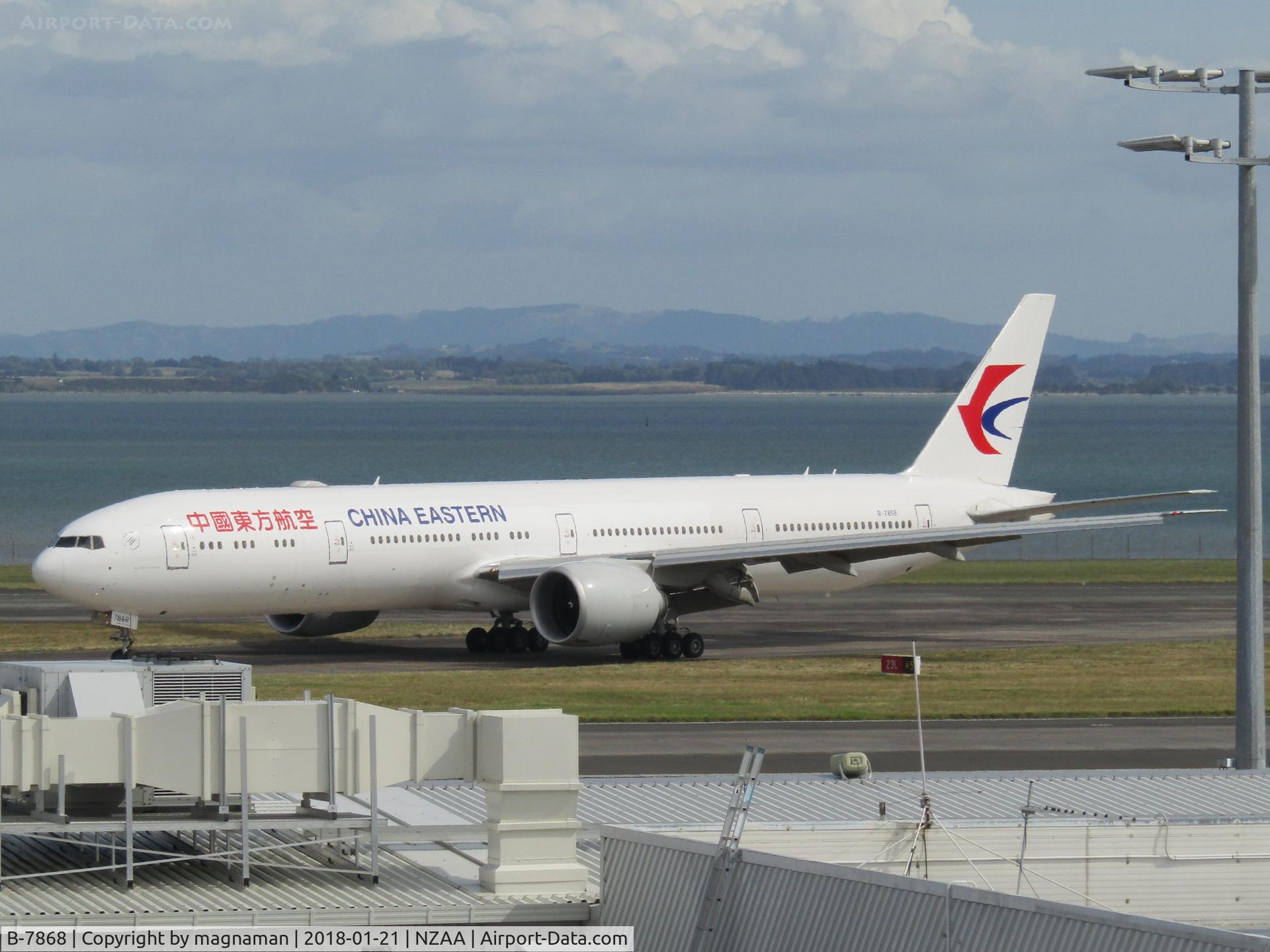B-7868, 2017 Boeing 777-39P/ER C/N 43283, just landed at AKL