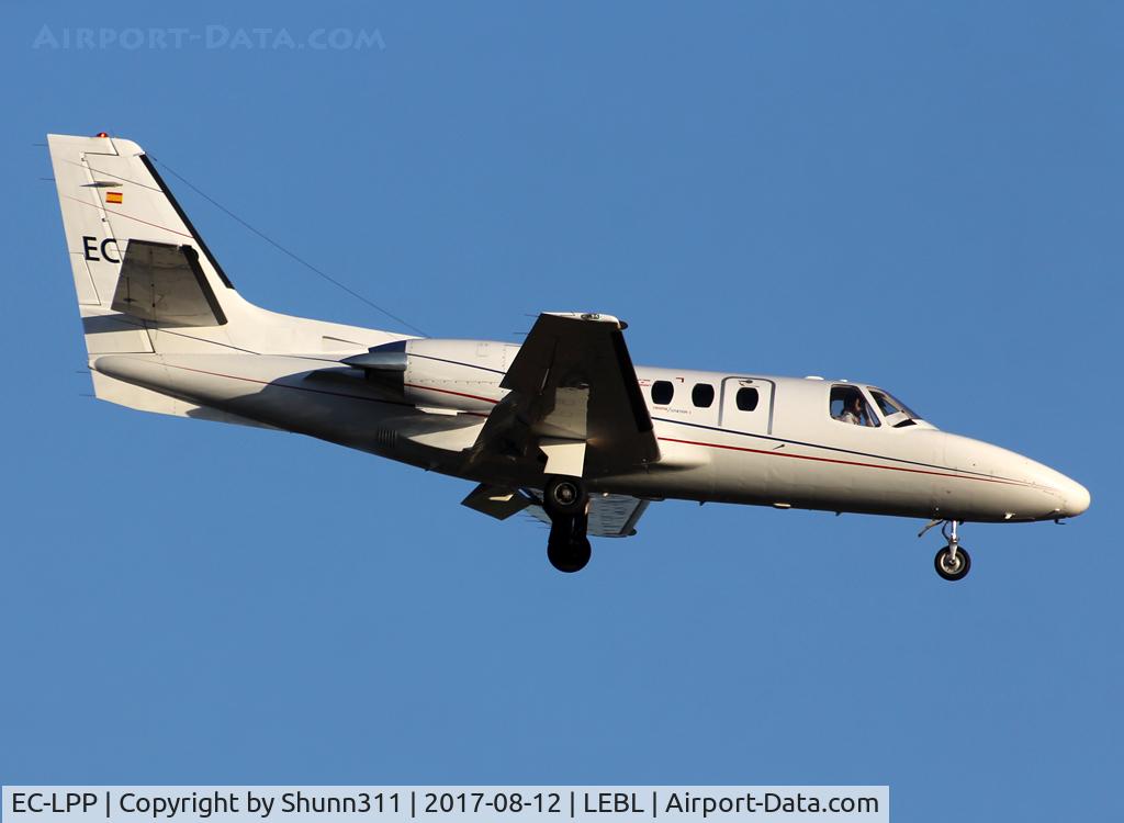 EC-LPP, 1981 Cessna 501 Citation 1/SP C/N 501-0232, Landing rwy 25R