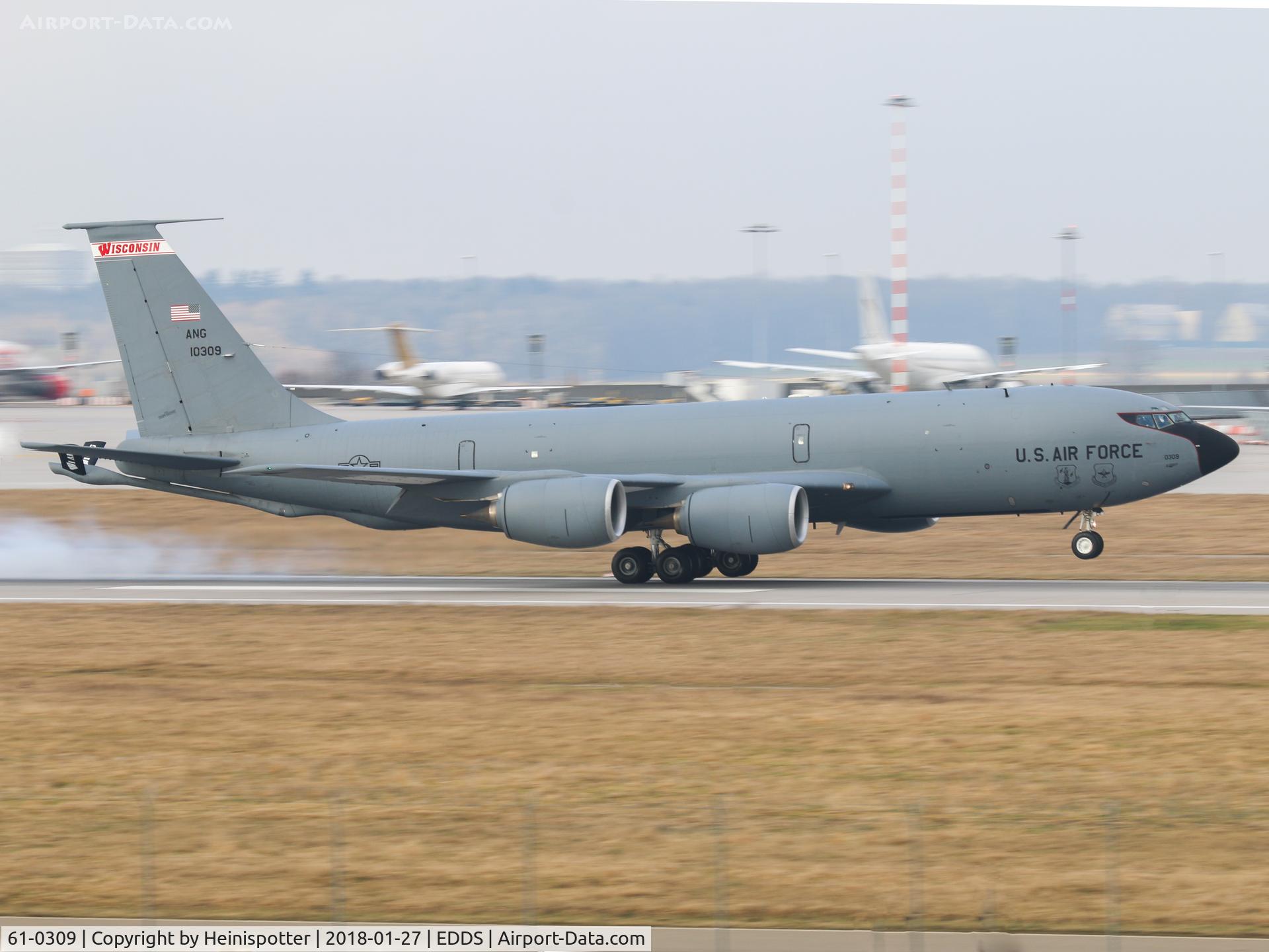 61-0309, 1961 Boeing KC-135R Stratotanker C/N 18216, 61-0309 at Stuttgart Airport.