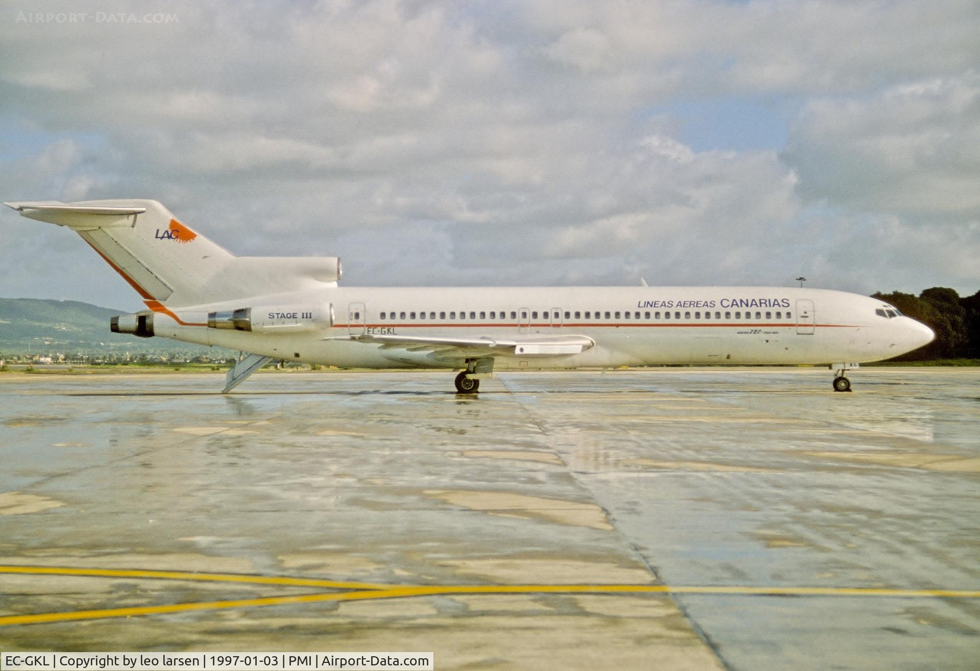 EC-GKL, 1979 Boeing 727-2K5 C/N 21851, Palma de Mallorca 3.1.1997