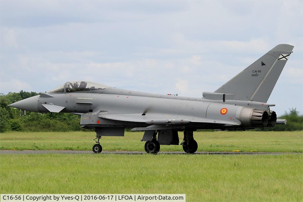 C16-56, Eurofighter EF-2000 Typhoon S C/N SS038, Spanish Air Force Eurofighter EF-2000 Typhoon S, Taxiing to holding point rwy 24, Avord Air Base 702 (LFOA) Open day 2016