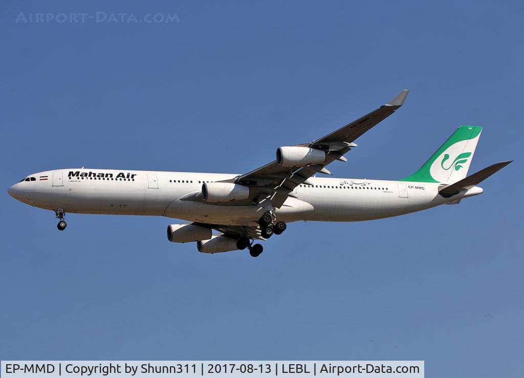 EP-MMD, 1997 Airbus A340-313 C/N 164, Landing rwy 25R