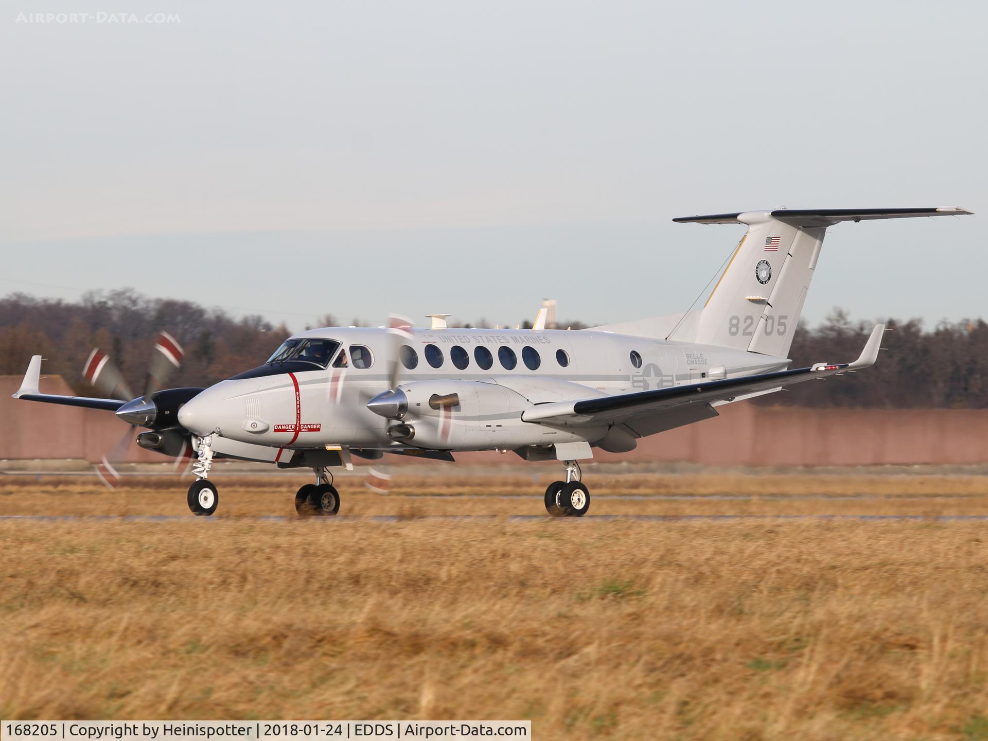 168205, Hawker Beechcraft UC-12W Huron C/N FM-28, 168205 at Stuttgart Airport.