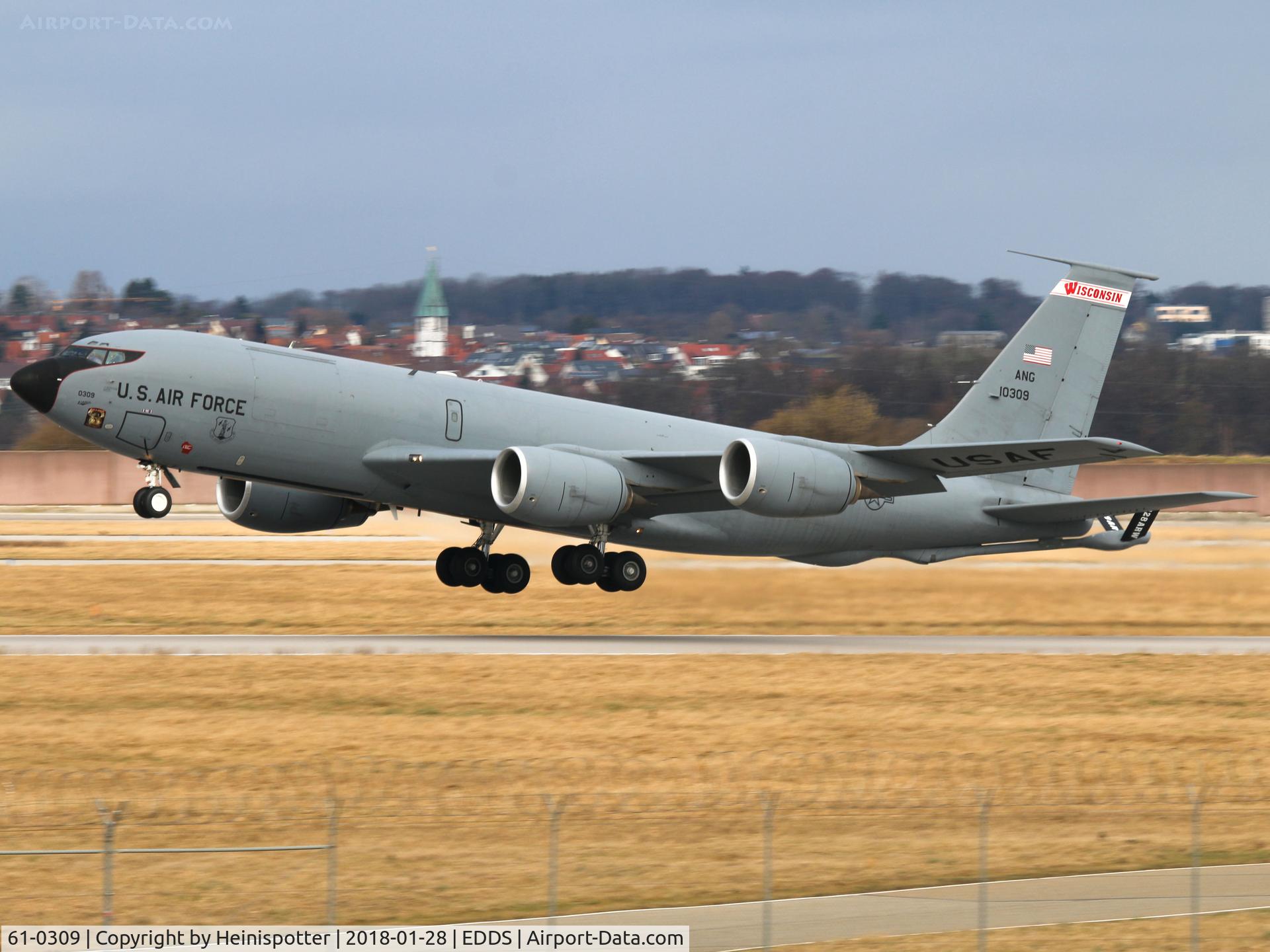61-0309, 1961 Boeing KC-135R Stratotanker C/N 18216, 61-0309 at Stuttgart Airport.