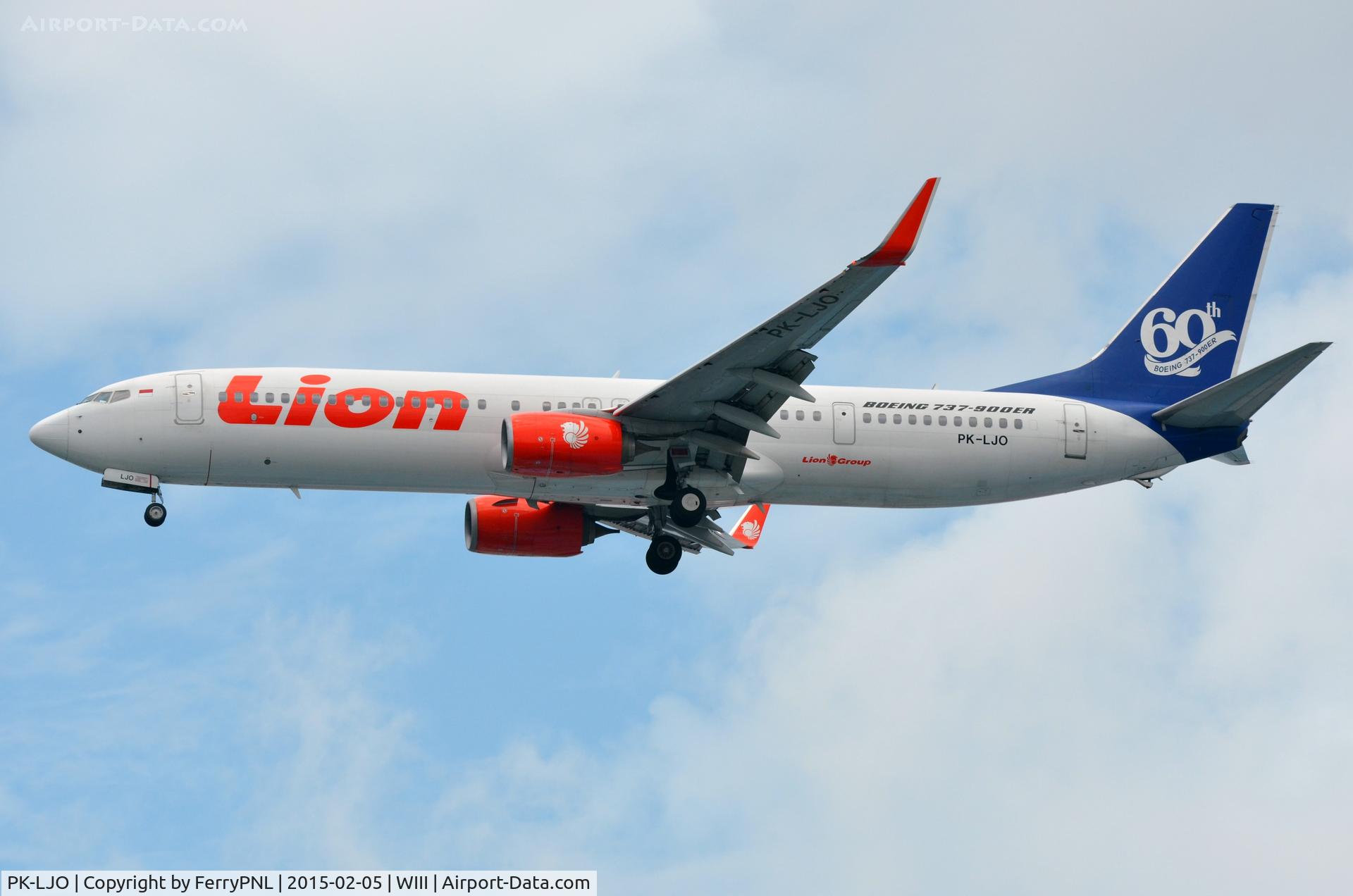 PK-LJO, 2012 Boeing 737-9GP/ER C/N 38315, Lion Air 60th B739 landing
