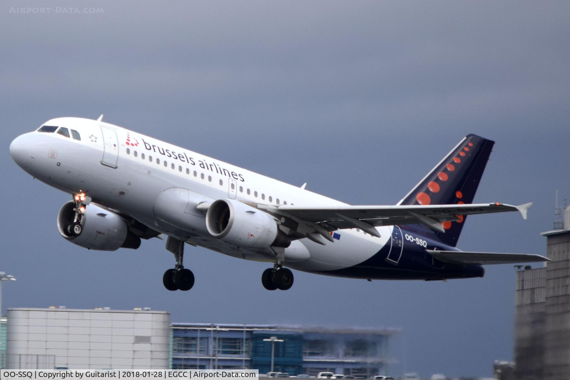 OO-SSQ, 2009 Airbus A319-112 C/N 3790, At Manchester