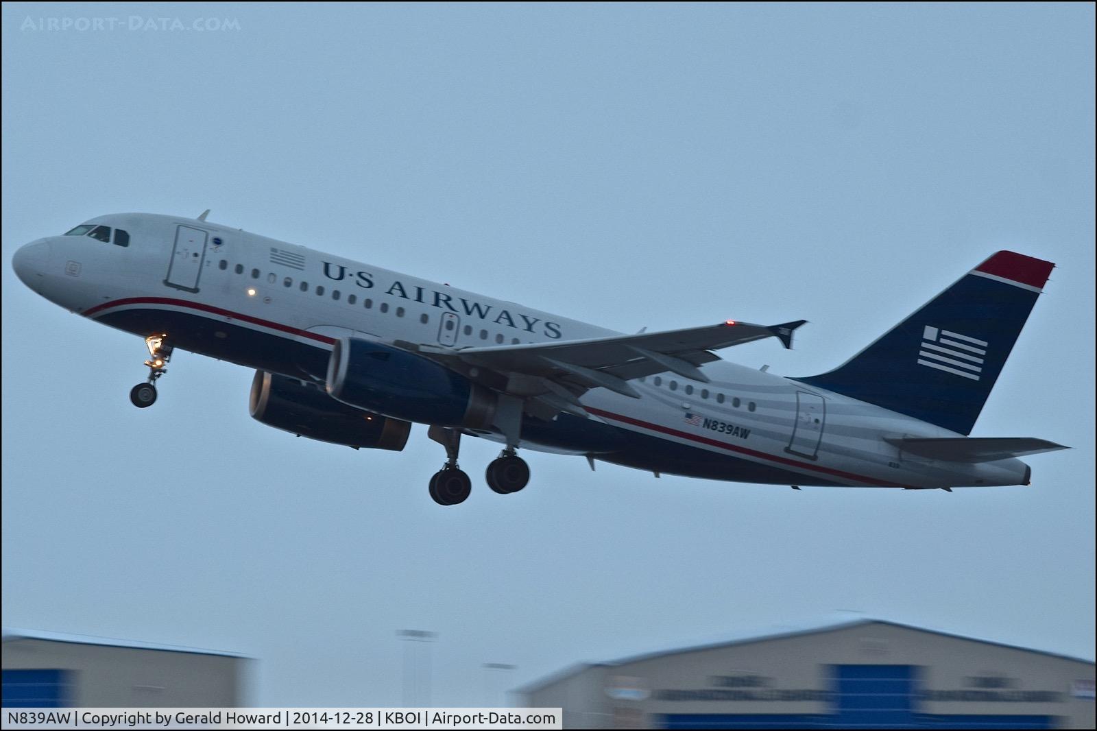 N839AW, 2006 Airbus A319-132 C/N 2669, Early morning take off from RWY 10L.