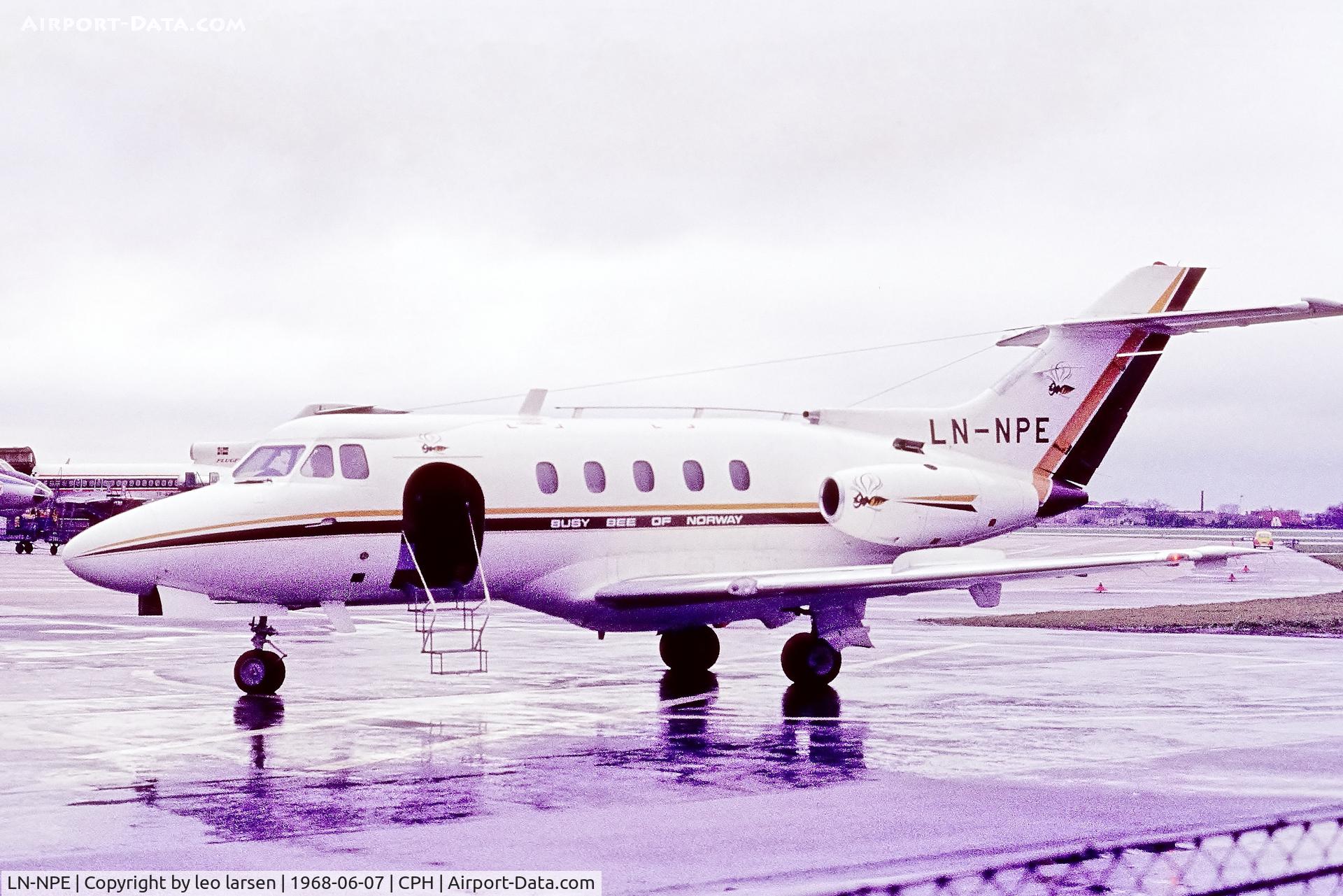 LN-NPE, 1966 Hawker Siddeley HS.125 Series 1B/522 C/N 25097, Copenhagen 7.6.1968