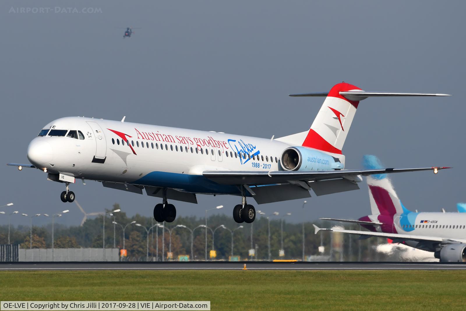 OE-LVE, 1994 Fokker 100 (F-28-0100) C/N 11499, Austrian Airlines