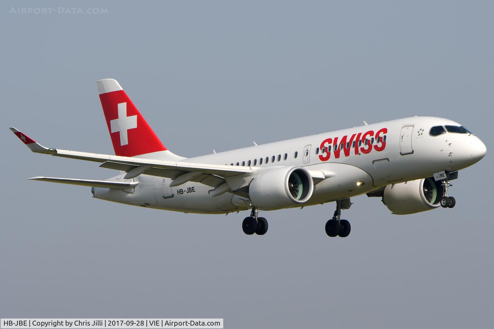 HB-JBE, 2016 Bombardier CSeries CS100 (BD-500-1A10) C/N 50014, Swiss