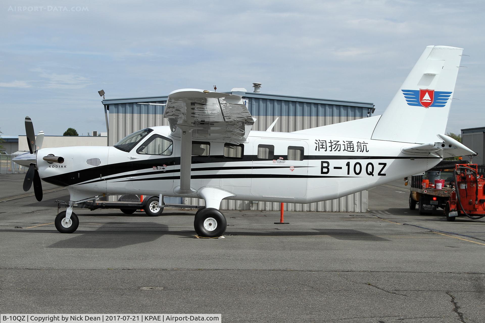 B-10QZ, 2017 Quest Kodiak 100 C/N 100-0221, PAE/KPAE sitting outside the paint shop prior to delivery