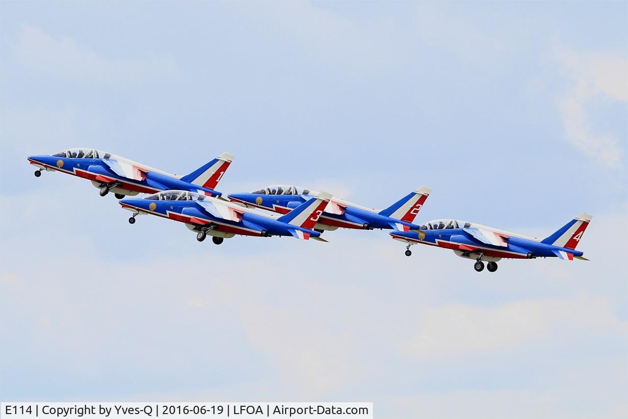 E114, Dassault-Dornier Alpha Jet E C/N E114, Dassault-Dornier Alpha Jet E (F-TERR), Athos 02 of Patrouille de France 2016, Avord Air Base 702 (LFOA) Open day 2016