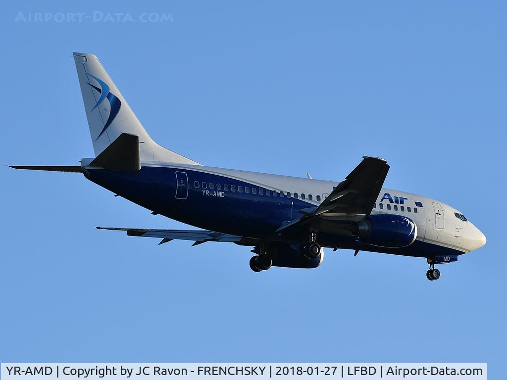 YR-AMD, 1991 Boeing 737-530 C/N 25271, Blue Air 167 from Bucharest landing runway 23