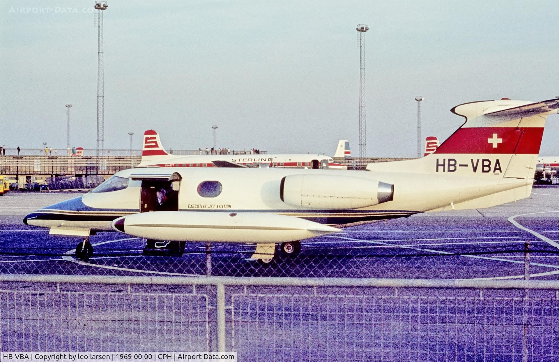 HB-VBA, 1965 Learjet 23 C/N 23-026, Copenhagen 1969