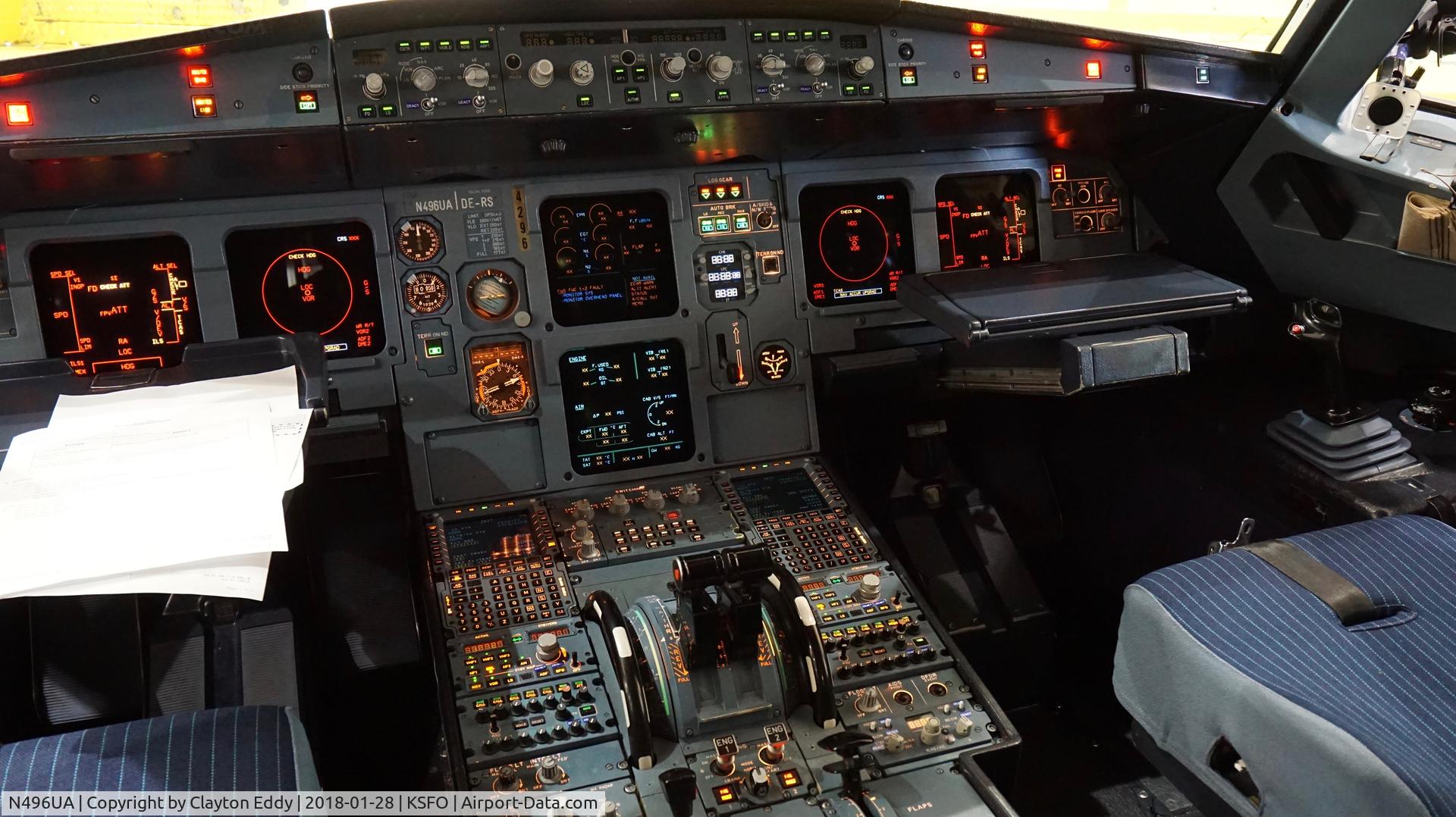N496UA, 2002 Airbus A320-232 C/N 1845, SFO 2018.