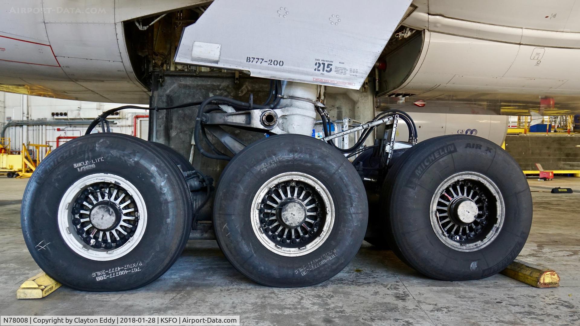 N78008, 1999 Boeing 777-224/ER C/N 29478, SFO 2018.