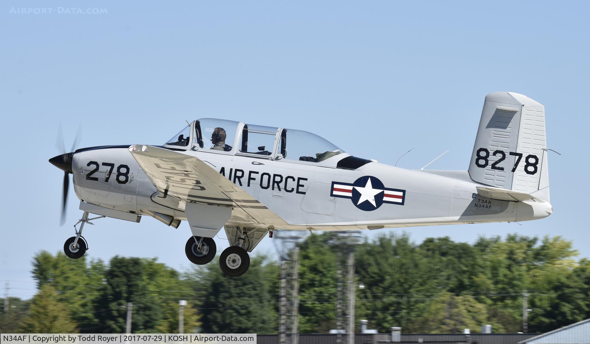 N34AF, Beech (CCF) T-34A (A45) Mentor C/N CCF34-51, Airventure 2017