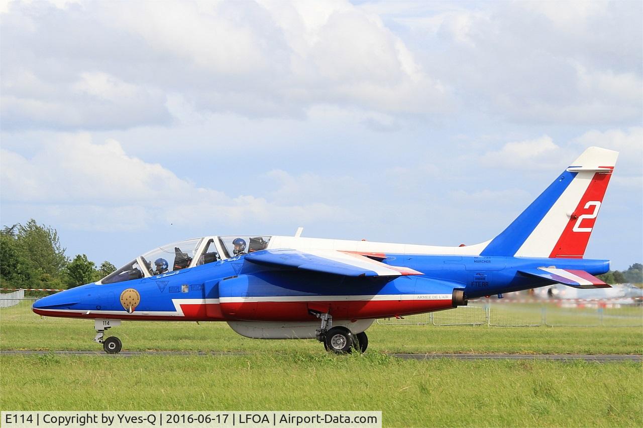 E114, Dassault-Dornier Alpha Jet E C/N E114, Dassault-Dornier Alpha Jet E (F-TERR), Athos 02 of Patrouille de France 2016, Avord Air Base 702 (LFOA) Open day 2016