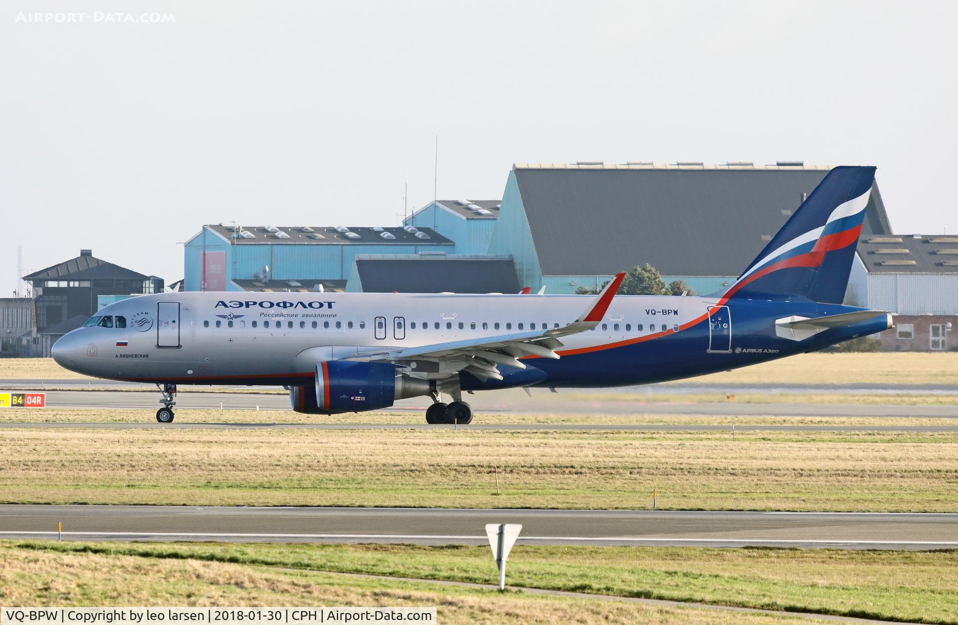 VQ-BPW, 2014 Airbus A320-214 C/N 5982, Copenhagen 30.1.2018