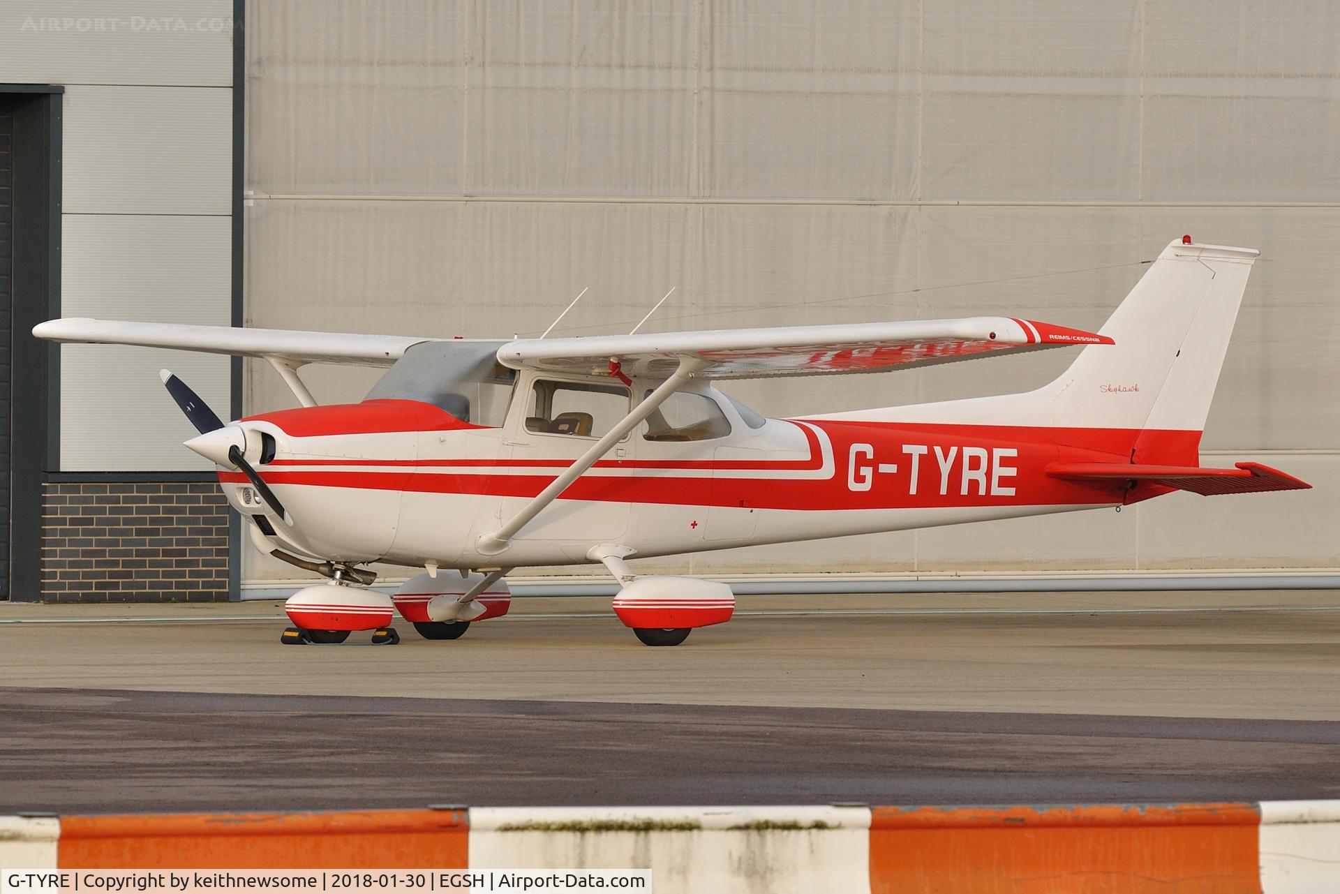 G-TYRE, 1974 Reims Cessna F172M Skyhawk C/N 1222, Overnight Visitor.