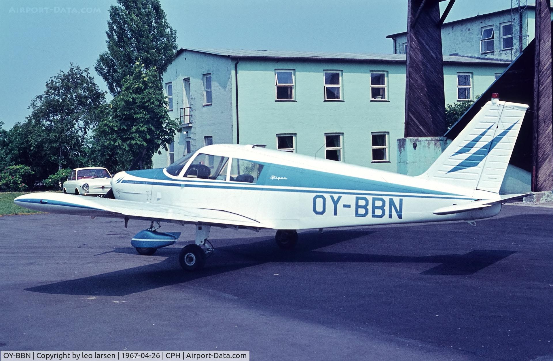OY-BBN, 1966 Piper PA-28-140 Cherokee Cruiser C/N 28-22502, Copenhagen 26.4.1967 with Aviation Training