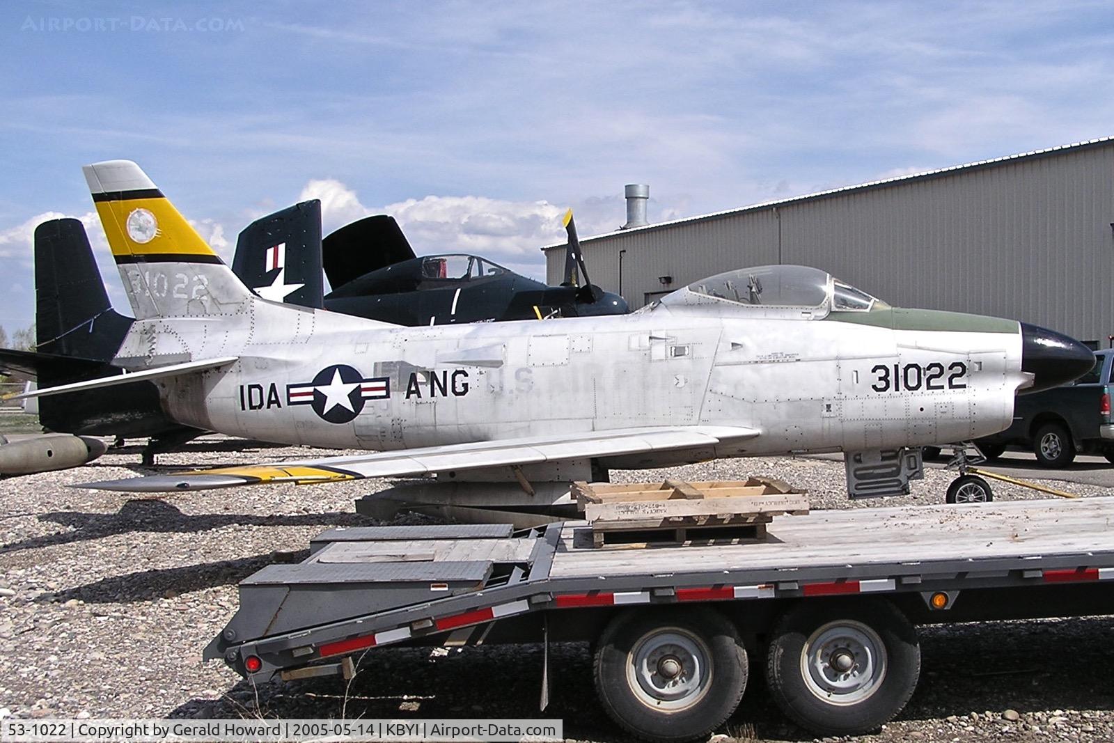 53-1022, 1953 North American F-86L Sabre C/N 301-466, Flew with the 190th Fighter Interceptor Squadron, Idaho Air Guard during the 1950s.