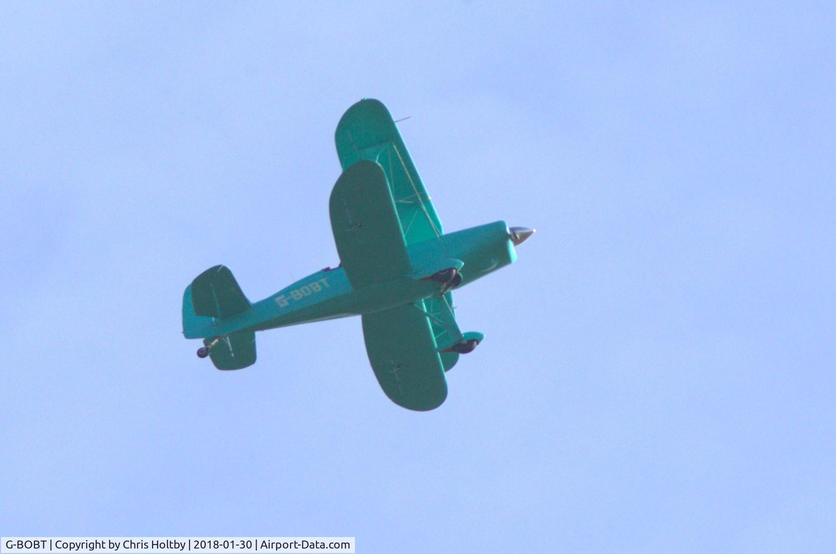 G-BOBT, 1983 Stolp SA-300 Starduster Too C/N CJ-01, Over Bramfield, Herts sporting startling new paint job