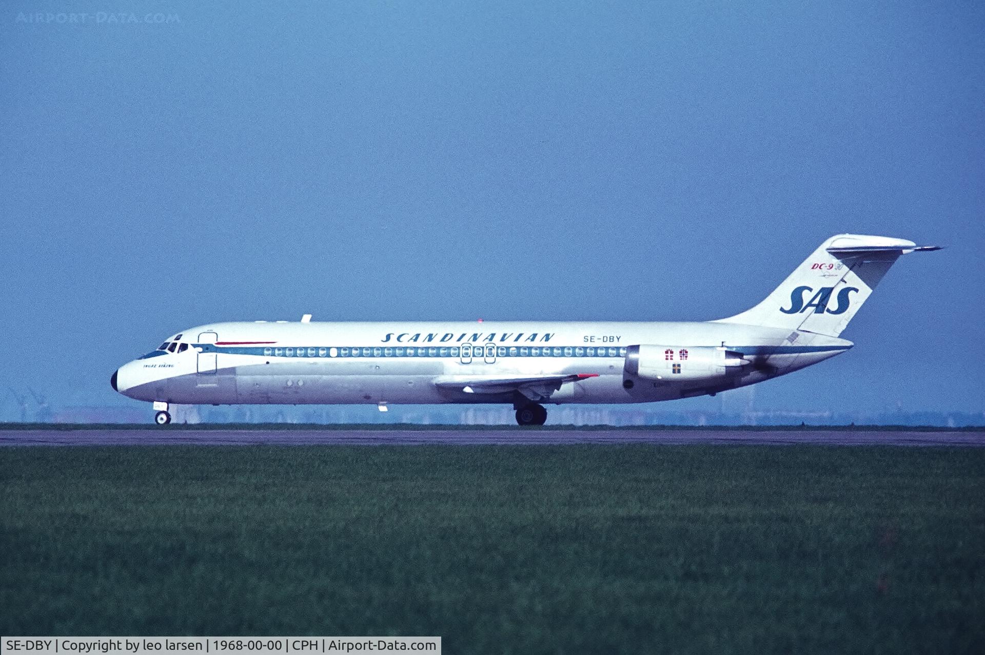 SE-DBY, 1967 Douglas DC-9-32 C/N 47112, Copenhagen 1968