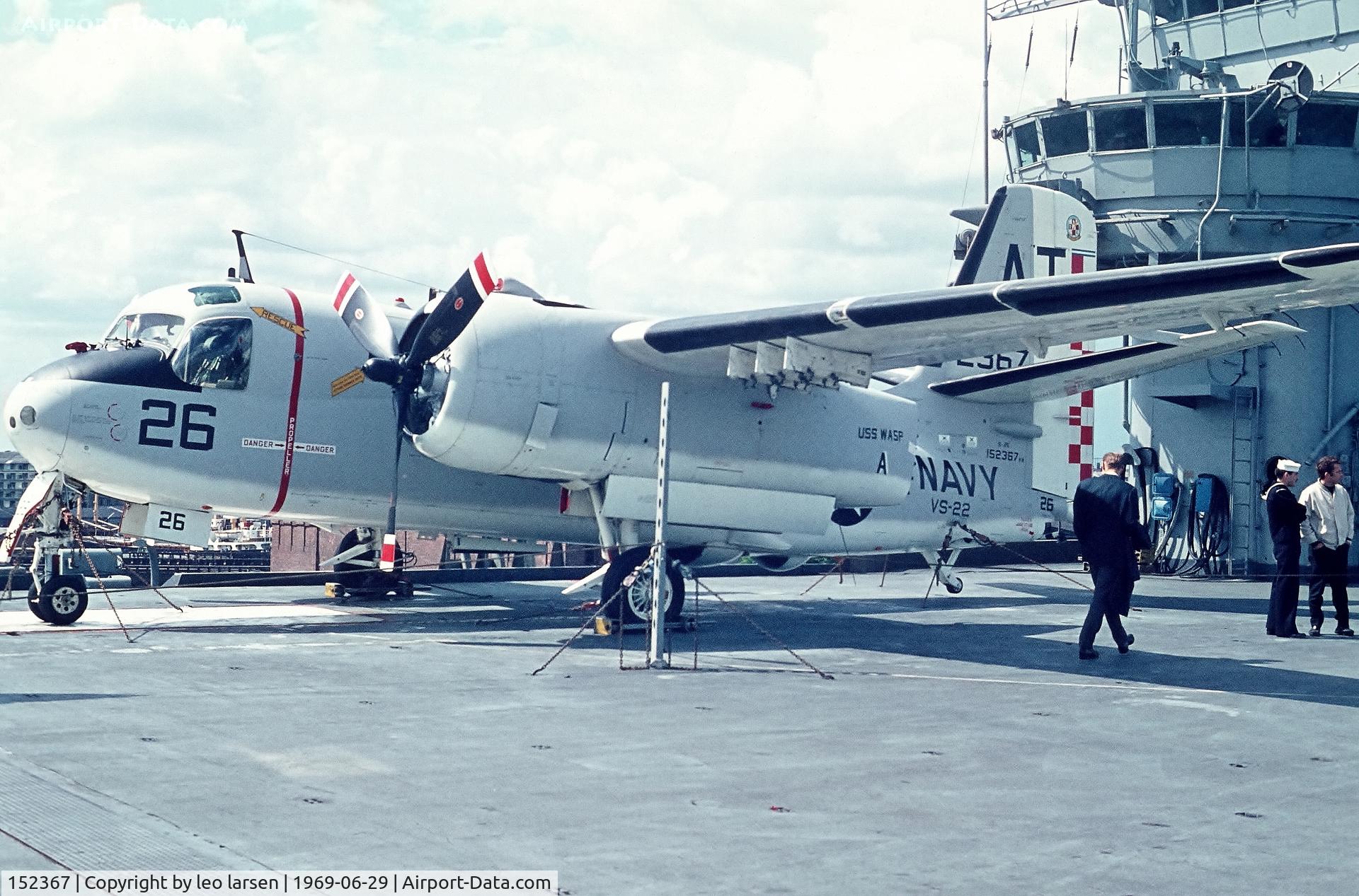 152367, Grumman S-2E Tracker C/N 254C, Copenhagen 29.6.1969 on board USS Wasp CV-18