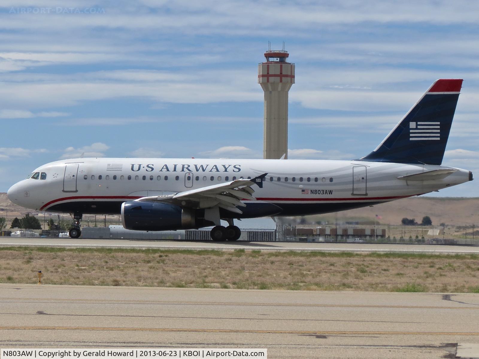 N803AW, 1998 Airbus A319-132 C/N 0931, Landing roll out on RWY 10L.