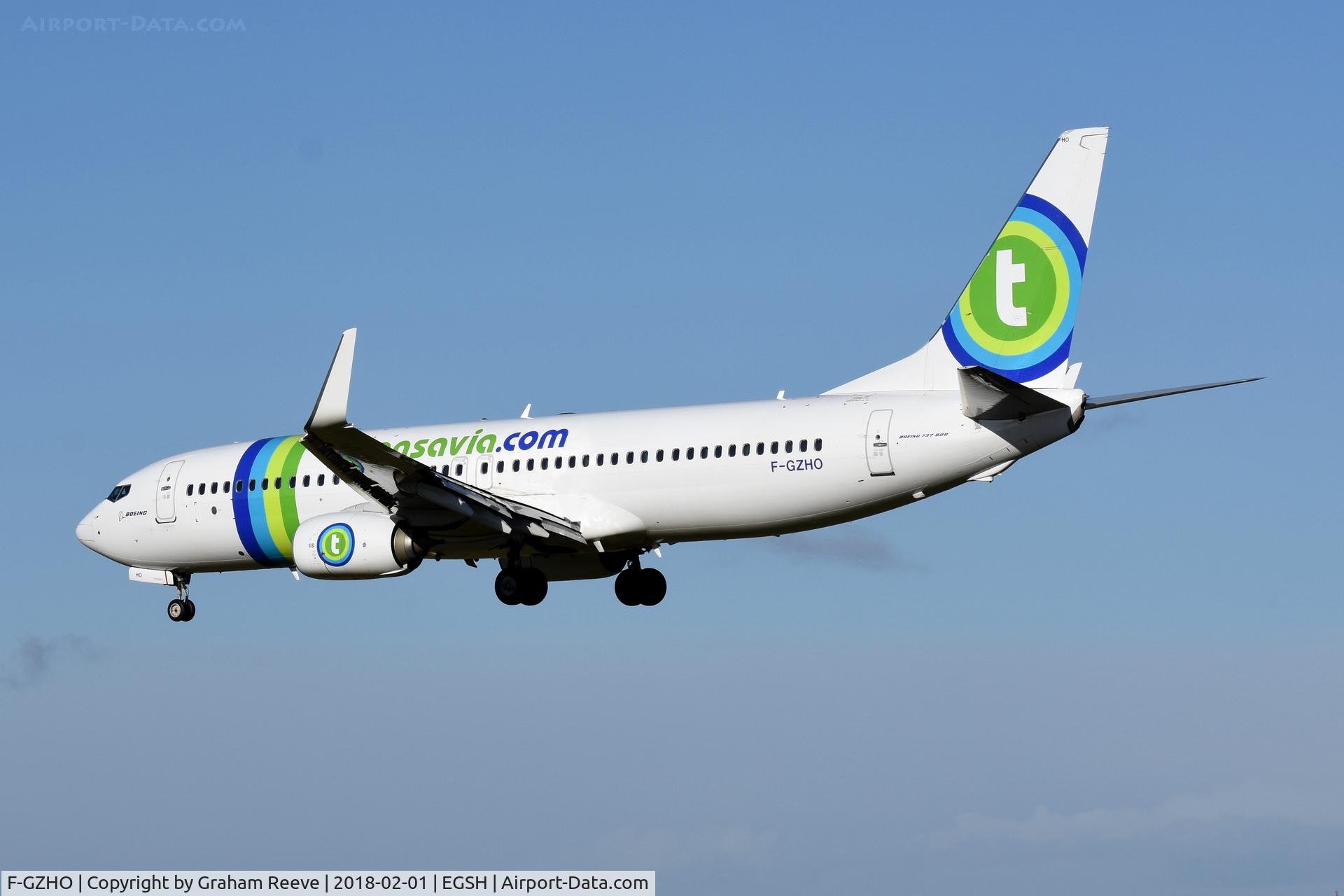 F-GZHO, 2015 Boeing 737-8K2 C/N 43880, Landing at Norwich.