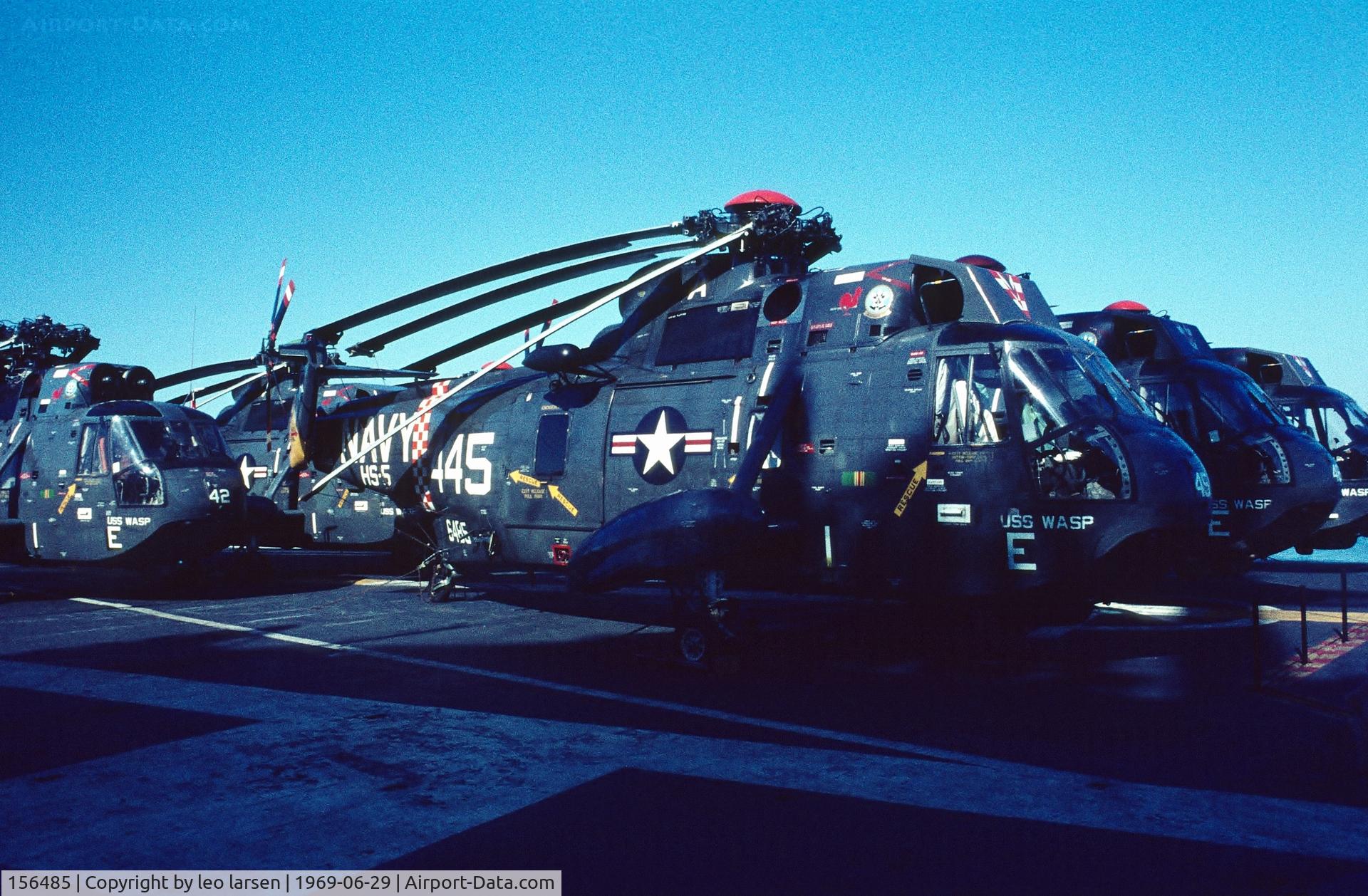 156485, Sikorsky SH-3D Sea King C/N 61.431, Copenhagen 29.6.1969 on board USS Wasp CV-18