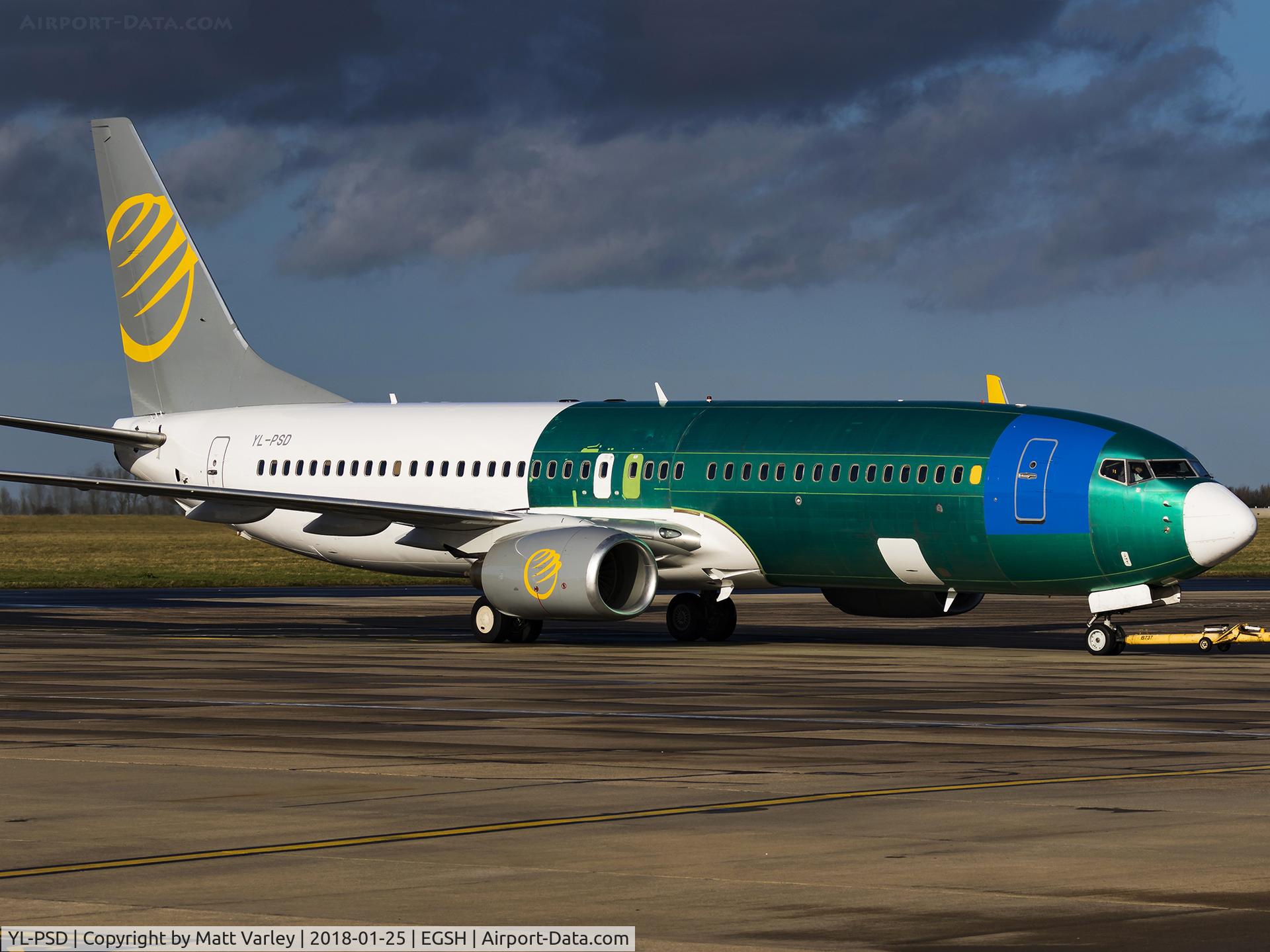 YL-PSD, 2000 Boeing 737-86N C/N 28618, Being towed to the KLM hangars...