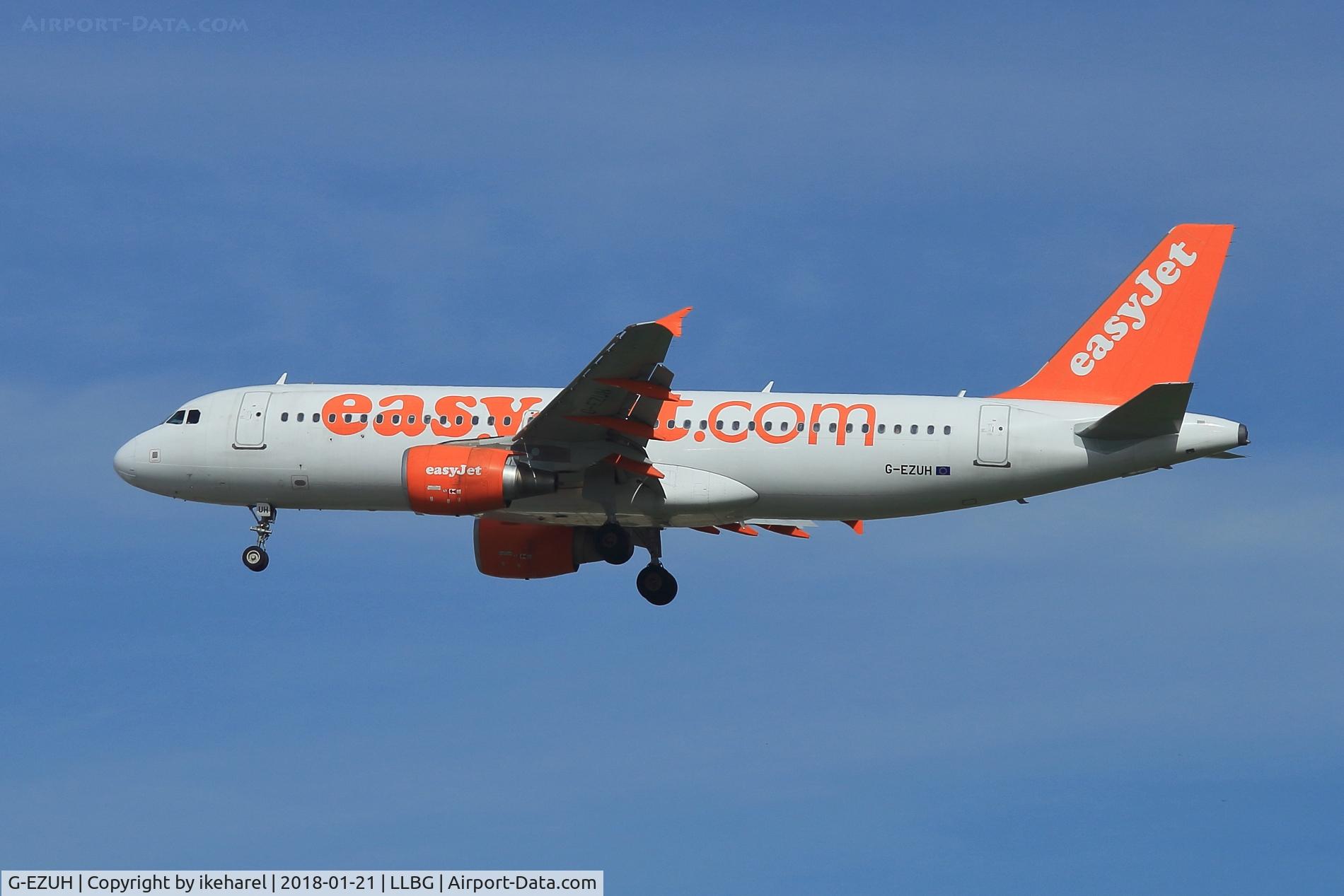 G-EZUH, 2011 Airbus A320-214 C/N 4708, EasyJet landing on runway 30.