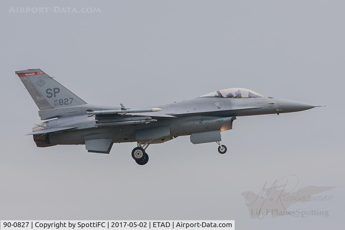 90-0827, 1990 General Dynamics F-16CM Fighting Falcon C/N CC-27, Arr ETAD