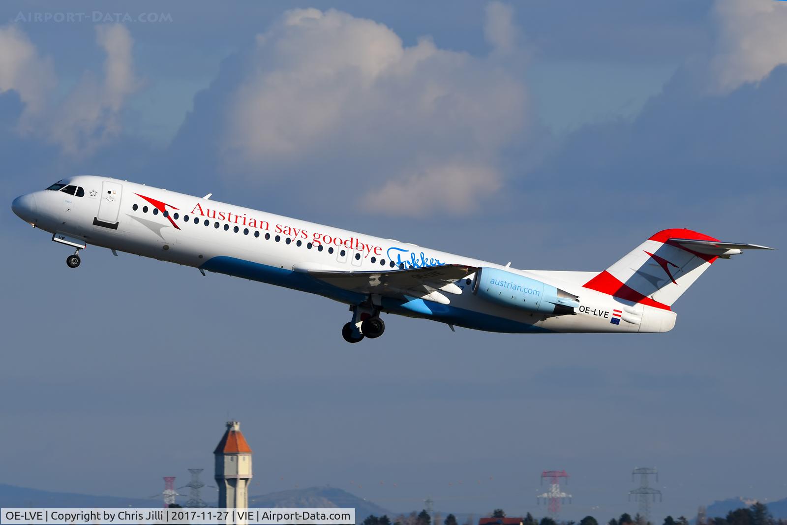 OE-LVE, 1994 Fokker 100 (F-28-0100) C/N 11499, Austrian Airlines