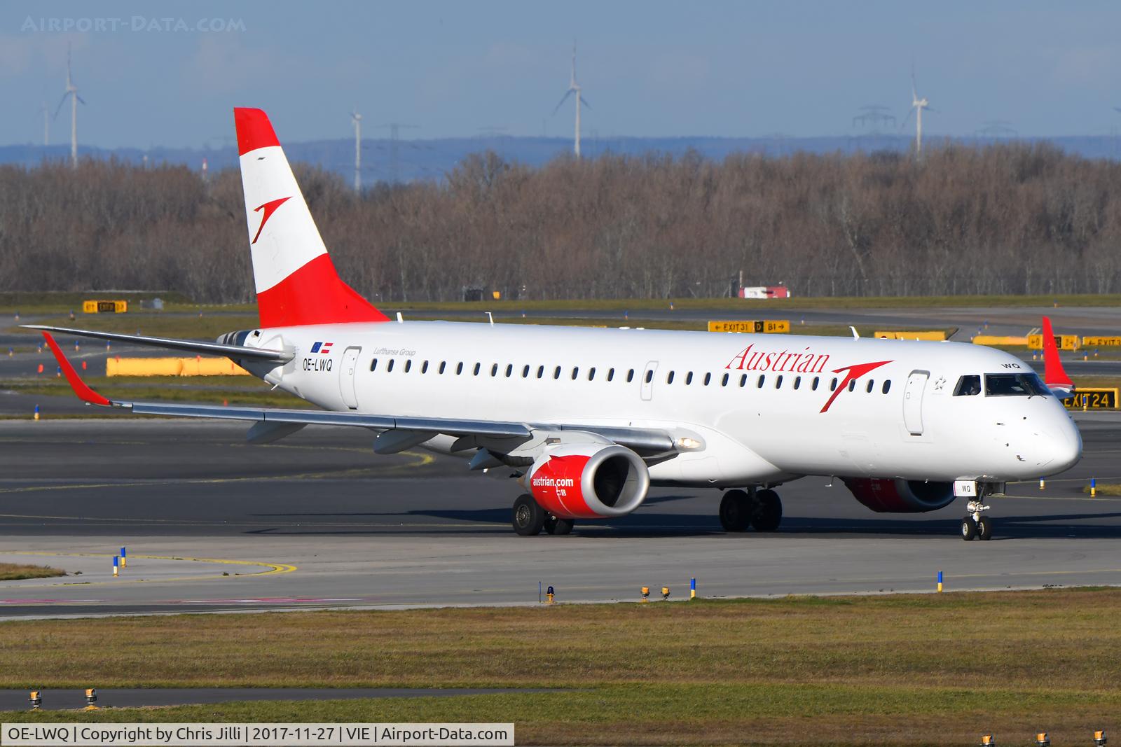 OE-LWQ, 2012 Embraer 195LR (ERJ-190-200LR) C/N 19000565, Austrian Airlines