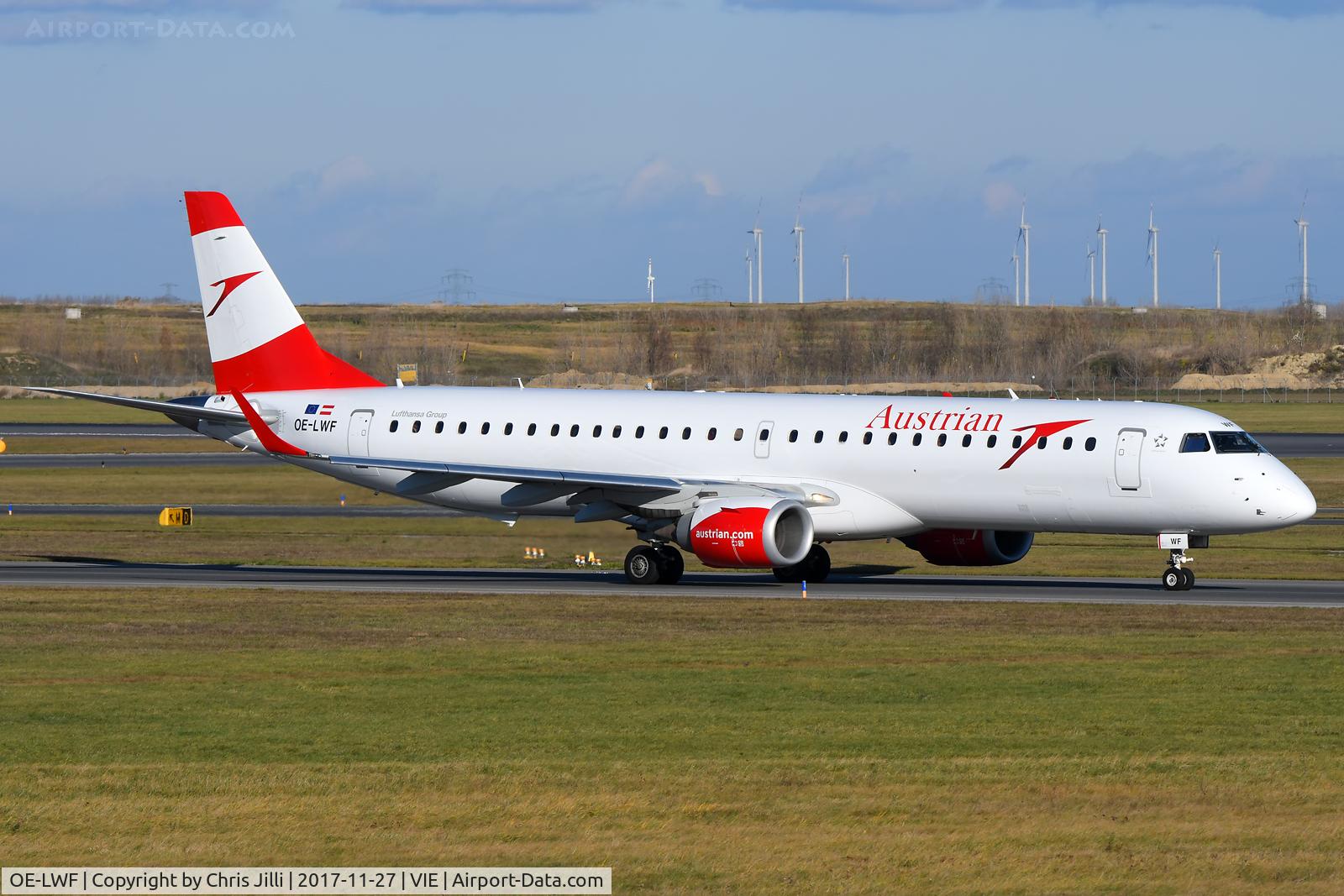 OE-LWF, 2011 Embraer 195LR (ERJ-190-200LR) C/N 19000447, Austrian Airlines