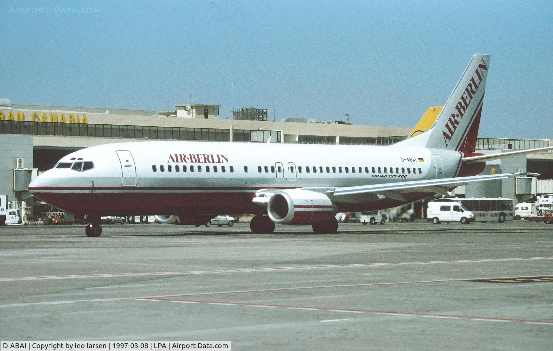 D-ABAI, 1996 Boeing 737-46J C/N 28038, Las Palmas 8.3.1997