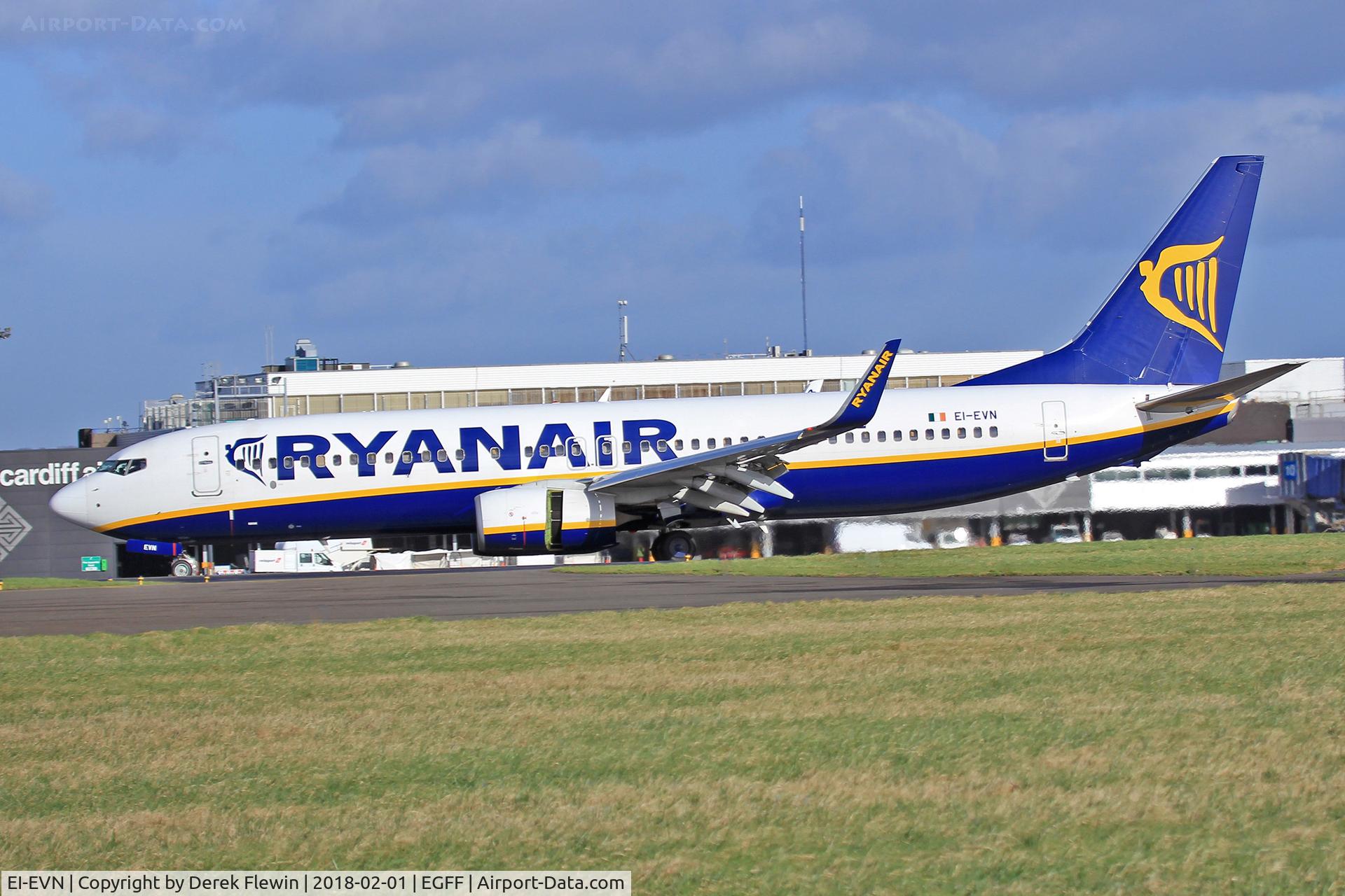 EI-EVN, 2012 Boeing 737-8AS C/N 40294, 737-8AS, Ryanair, callsign Ryanair 8WH, seen landing on runway 30 out of Tenerife Sur.
