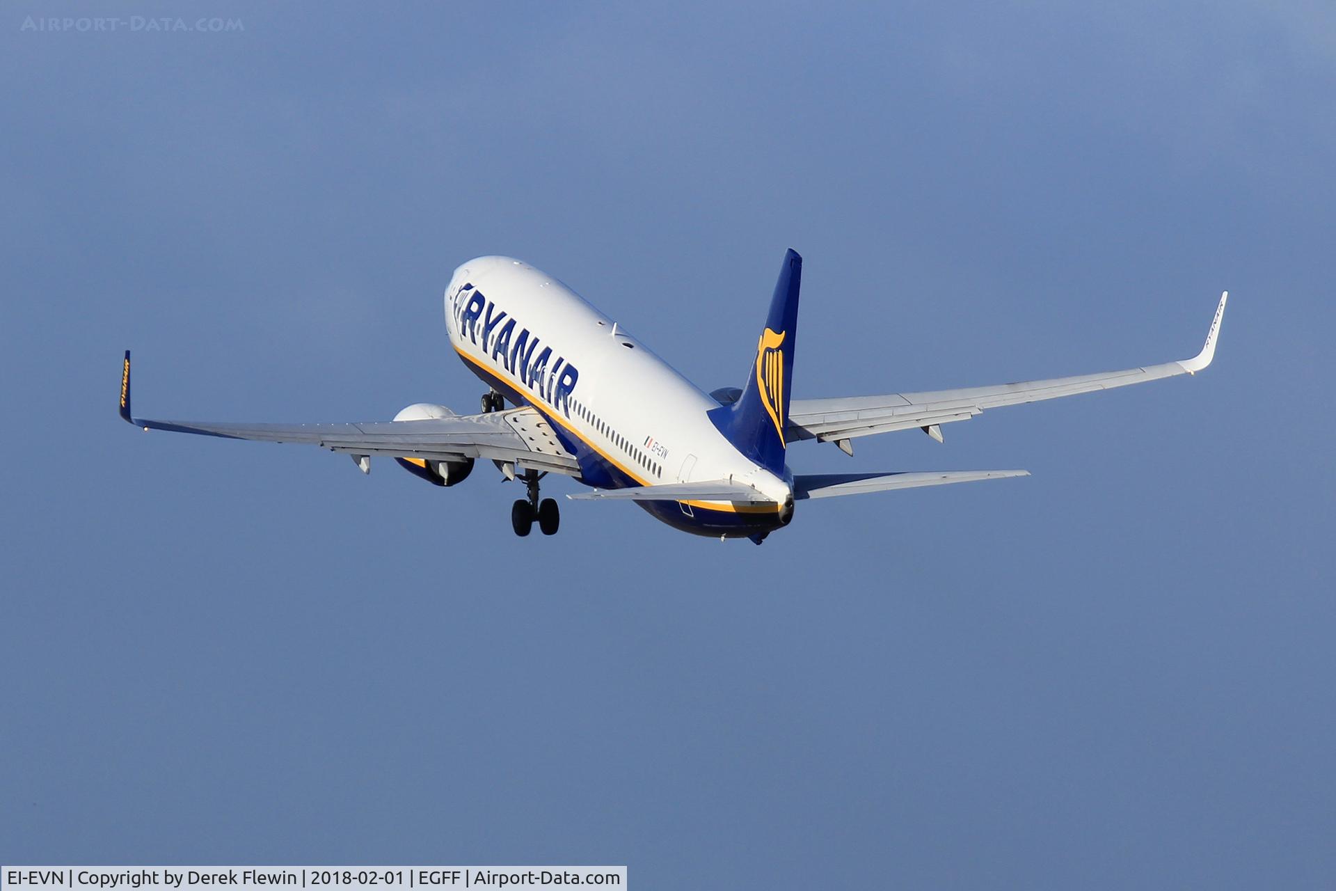 EI-EVN, 2012 Boeing 737-8AS C/N 40294, 737-8AS, Ryanair, callsign Ryanair 47HK, seen departing runway 30 en-route to Tenerife Sur.