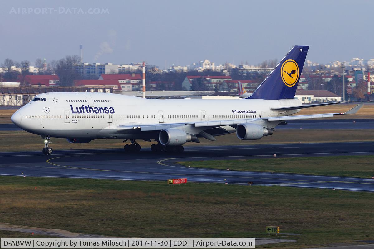 D-ABVW, 1999 Boeing 747-430 C/N 29493, One of the rare visits of a 747 at TXL.