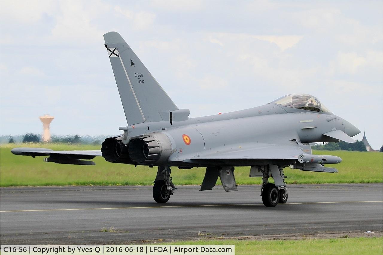 C16-56, Eurofighter EF-2000 Typhoon S C/N SS038, Spanish Air Force Eurofighter EF-2000 Typhoon S, Taxiing to flight line, Avord Air Base 702 (LFOA) Open day 2016