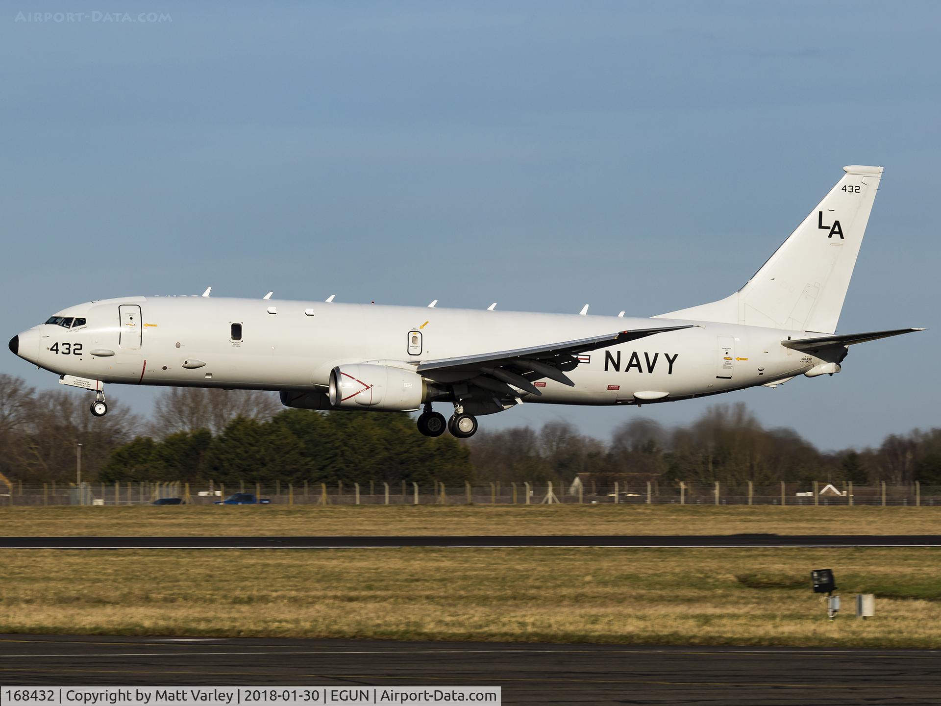 168432, 2012 Boeing P-8A Poseidon C/N 40812, Landing on RWY 29