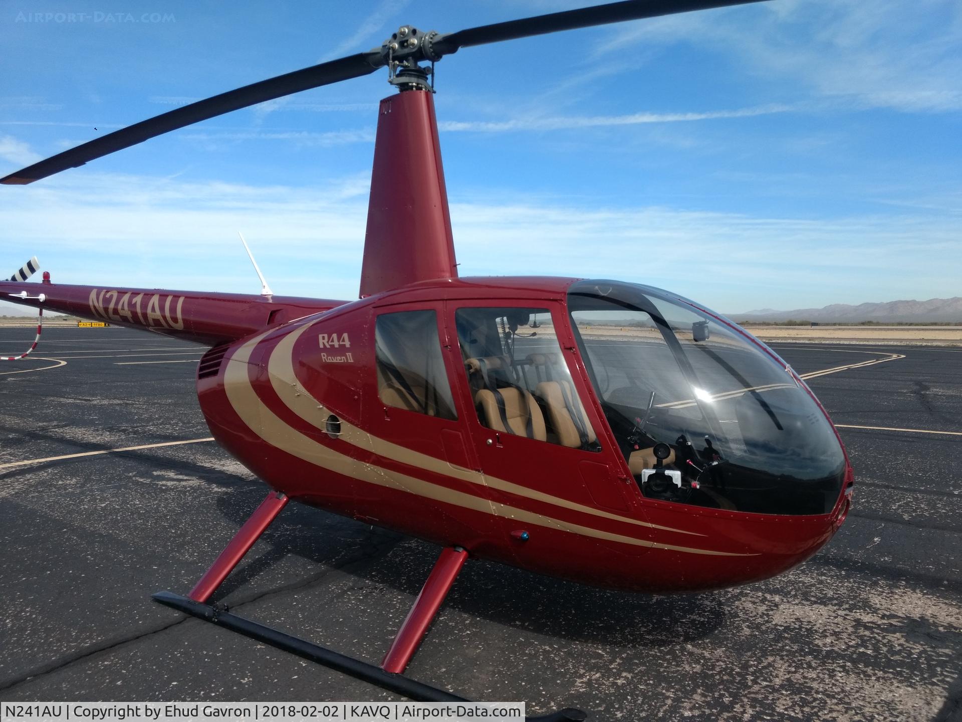 N241AU, 2008 Robinson R44 II C/N 12592, Sitting on the helipad waiting for a flight.
