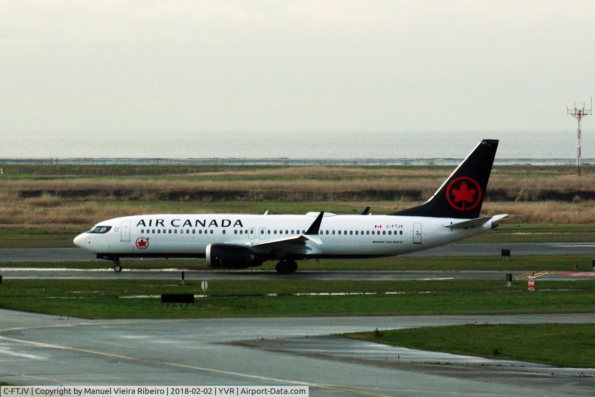 C-FTJV, 2017 Boeing 737-8 MAX C/N 61207, AC114 departure from YVR