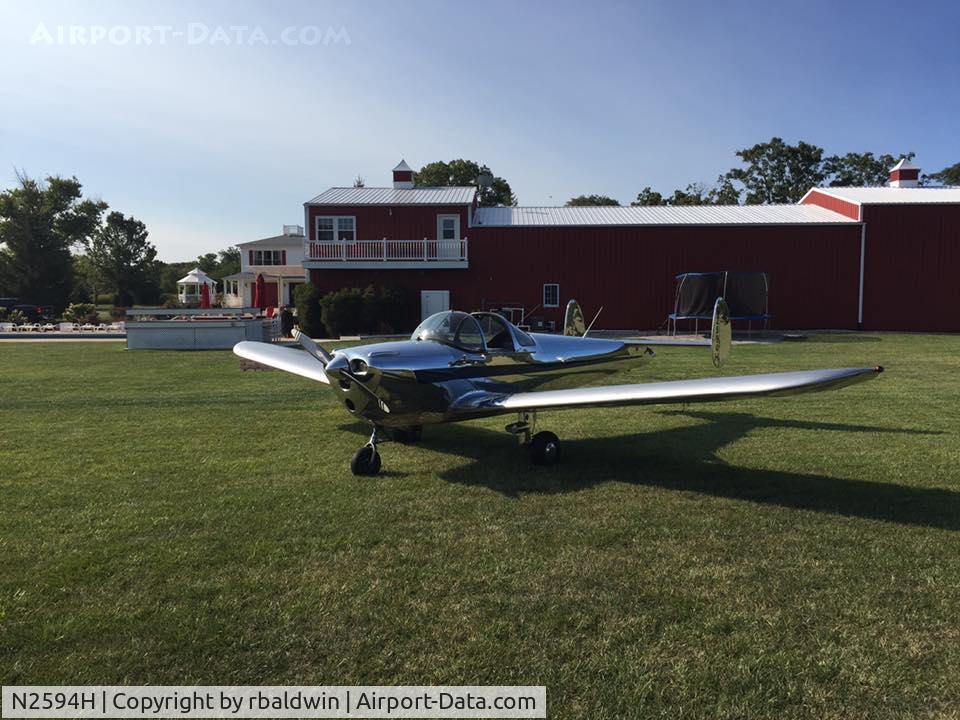 N2594H, 1946 Erco 415C Ercoupe C/N 3219, On the grass at Sugar Hollow
