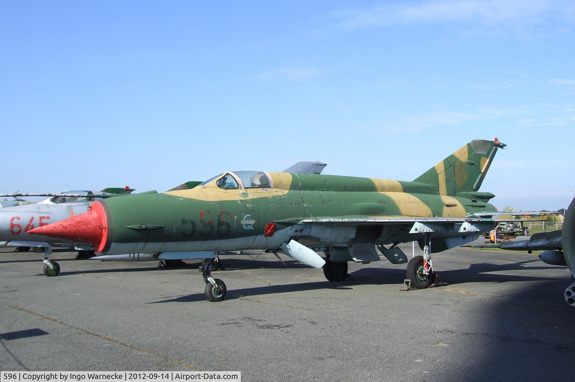 596, 1969 Mikoyan-Gurevich MiG-21M C/N 960708, Mikoyan i Gurevich MiG-21M FISHBED-J at the Luftwaffenmuseum, Berlin-Gatow